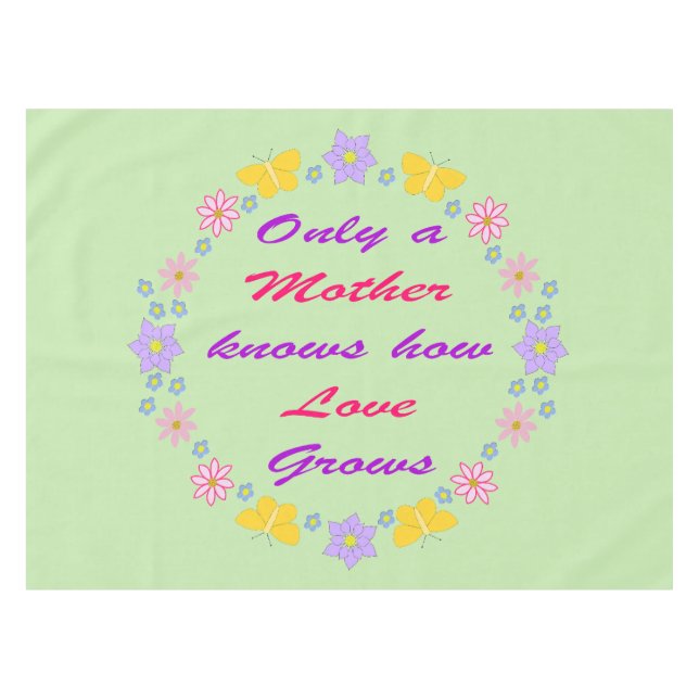 Mothers Day Flowers and Butterflies Tablecloth (Front (Horizontal))