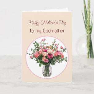 Mother's Day Flowers Bouquet for Godmother Card