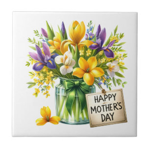 Mothers Day Flowers Ceramic Tile
