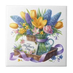 Mothers Day Flowers Ceramic Tile