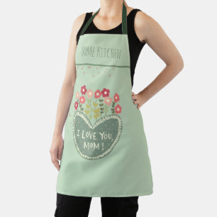 Mother's Day, Flowers in a love , Elegant, Simple Apron