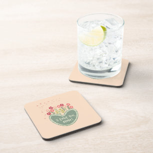Mother's Day, Flowers in a love , Elegant, Simple Coaster