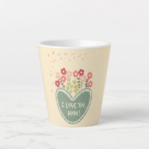 Mother's Day, Flowers in a love , Elegant, Simple Latte Mug