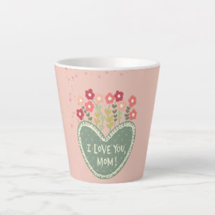 Mother's Day, Flowers in a love , Elegant, Simple Latte Mug