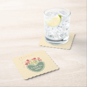 Mother's Day, Flowers in a love , Elegant, Simple Paper Coaster