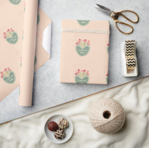 Mother's Day, Flowers in a love , Elegant, Simple  Wrapping Paper