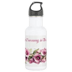 Mother's Day Flowers Mallow Watercolor 532 Ml Water Bottle