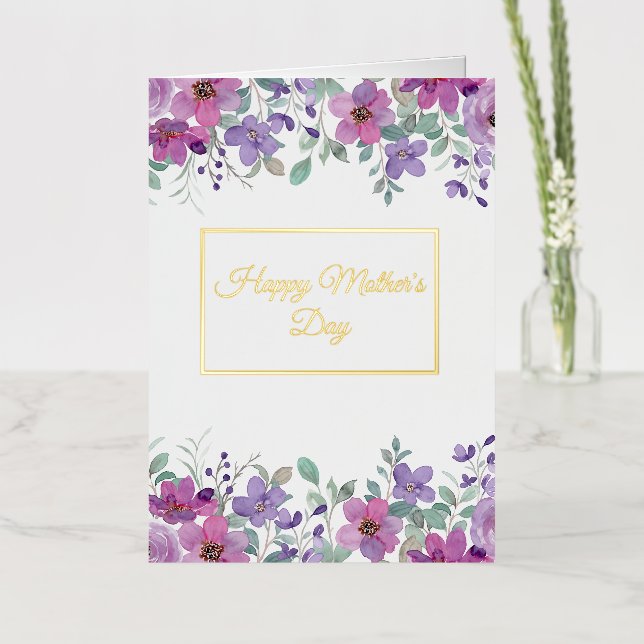 Mother's Day Folded Foil Greeting Card (Flower)