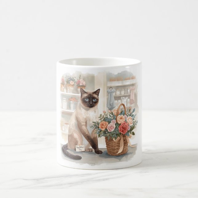 Mother's Day for Cat mom Siamese cat lovers Coffee Mug (Center)