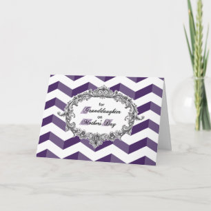 Mother's Day for Granddaughter Chevrons with Frame Card