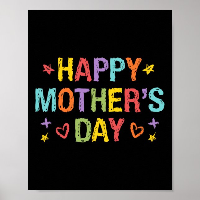 Mothers Day For Kids Boys Girls Happy Mothers Day  Poster (Front)