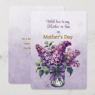 Mother's Day for Mother-in-law Vase of Lilacs Card