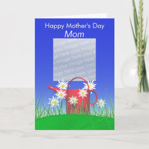 Mothers Day for Mum Daisies and Watering Can Photo Card