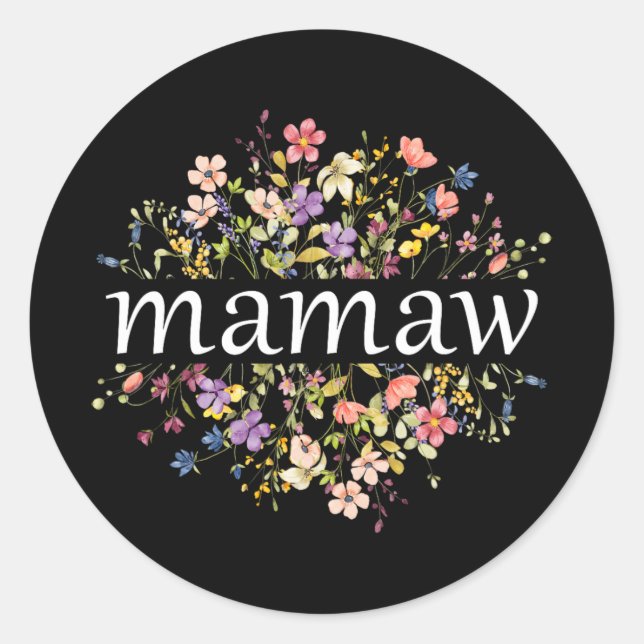 Mothers Day For Mum Wildflower Floral Women#39; #3 Classic Round Sticker (Front)
