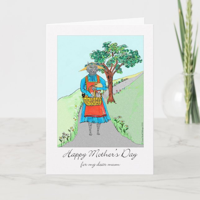 Mother's Day for Mum with Mother Cat and Kittens Card (Front)