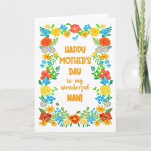 Mothers Day For Nan with Pretty Floral Border Card