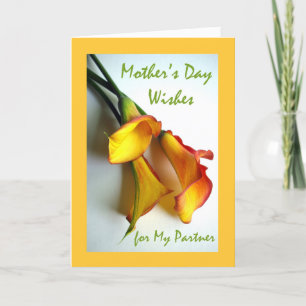 Mother's Day for Partner, Calla Lilies Card