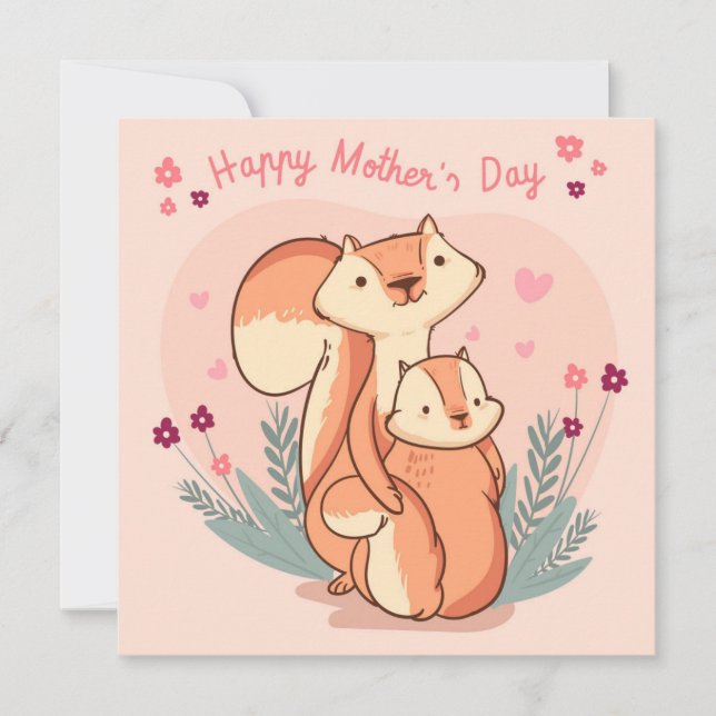 Mother's Day Foxes Holiday Card (Front)