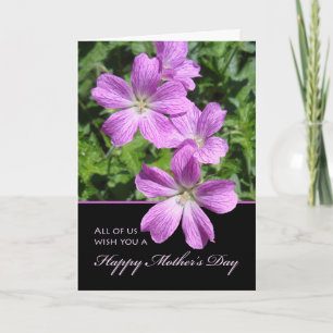 Mother's Day from All of Us Cranesbill Geraniums Card
