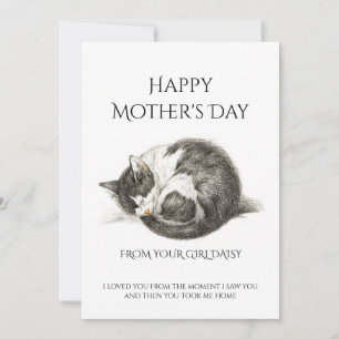 Mother's Day From Cat Custom Photo Or Illustration Holiday Card