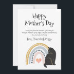 Mother's Day From Cat Holiday Card<br><div class="desc">This cute Mother's Day card from your cat, Includes the lines: "I loved you from the moment I first saw you through the bars of my cage. Everyone passed me by but you took me home". This quote is from a rescue cat, but you may customize with your own quote...</div>