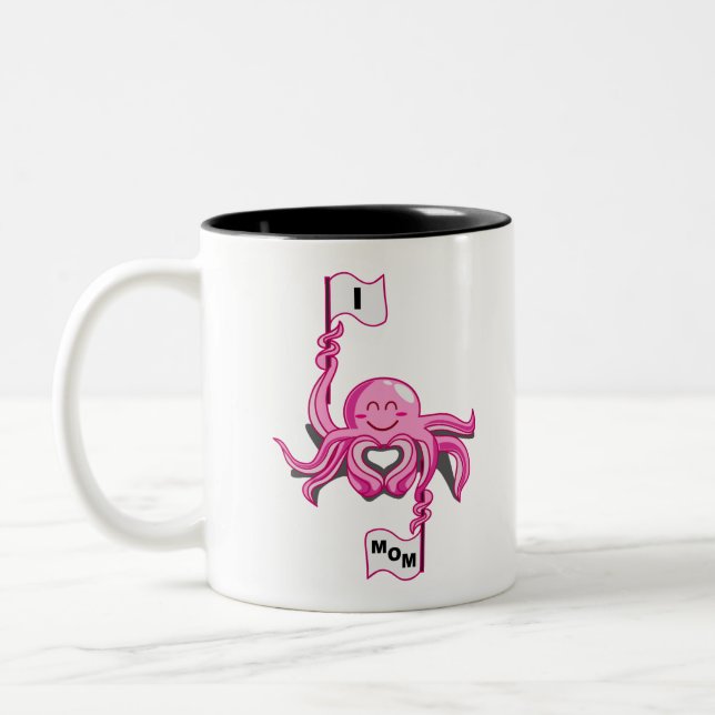 mother's day from octopus Two-Tone coffee mug (Left)