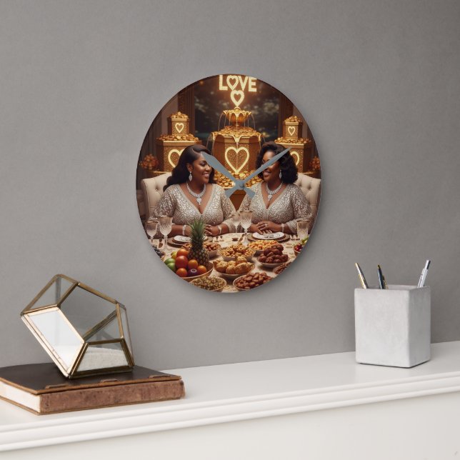 Mother's Day Fruit Caress L Large Clock (Office)