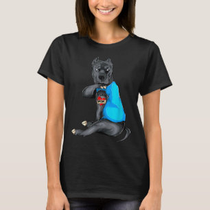 Mothers Day Funny Dog Pitbull I Love Mum Tattoo T-Shirt