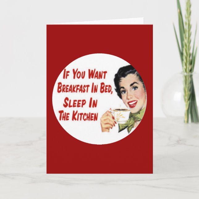 Mother's Day Funny Retro Housewife Card (Front)