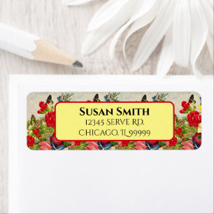 Mother's Day Garden Carnations Rose Return Address Label