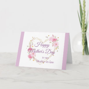 Mother's Day Garden Mother-in-law Flowers Heart Card