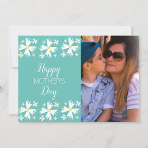 Mother's Day Geometrical Daisy Photo Holiday Card