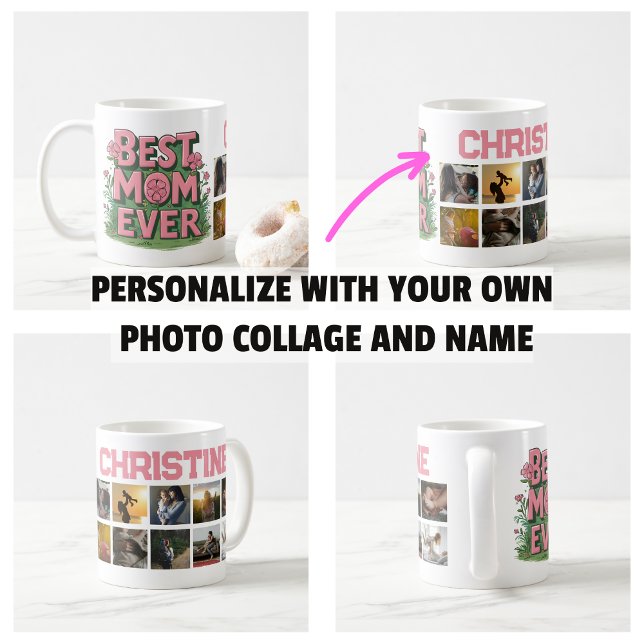 Mother's Day Gifs Best Mum Ever Photo Collage Coffee Mug (Mother's Day Gifs Best Mom Ever Photo Collage Mug)