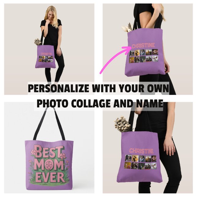 Mother's Day Gifs Photo Collage Mum Tote Bag (Mother's Day Gifs Photo Collage Mom Tote Bag
)