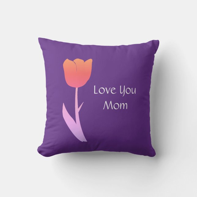 Mother's Day Gift 2022 Custom Cute Purple Floral Cushion (Front)