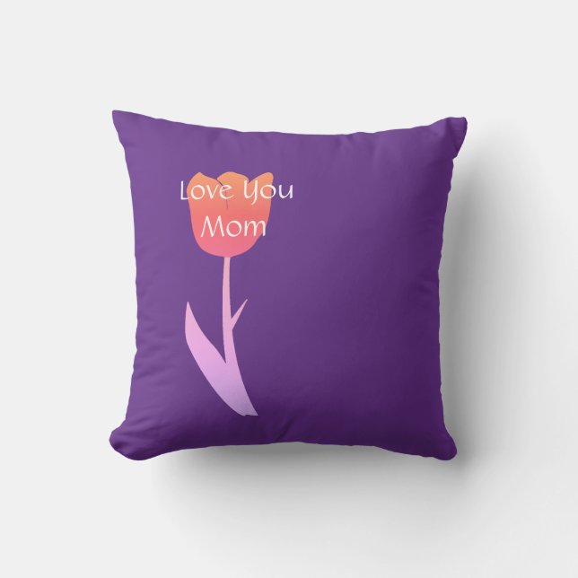 Mother's Day Gift 2022 Custom Text Purple Floral  Cushion (Front)