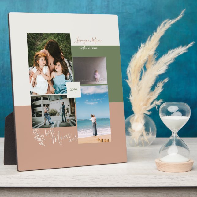 Mother's day gift Best Mum Ever Photo Collage Plaque (Side)