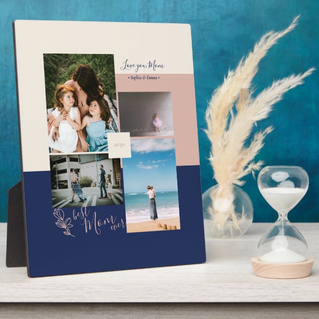 Mother's day gift Best Mum Ever Photo Collage Plaque (Side)