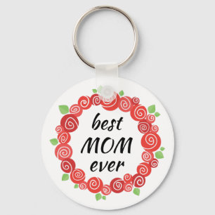 Mother's day gift, best mum ever text key ring