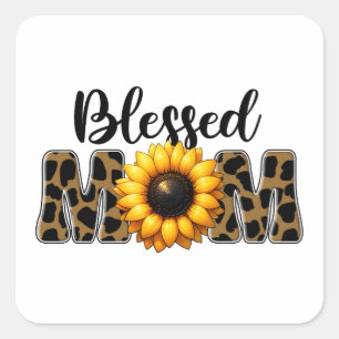 Mother's Day Gift Blessed Mama Square Sticker