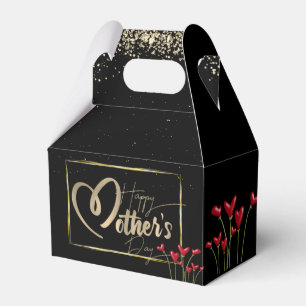 Mother's Day Gift Box with Heart Flowers