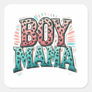 Mother's Day Gift Boy Mama Square Sticker
