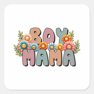 Mother's Day Gift | Boy Mama Square Sticker