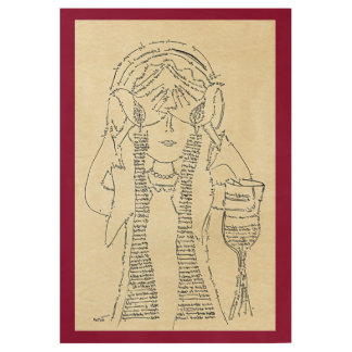 Mother's Day Gift, Eshet Chayil, Hebrew Jewish Art Wood Poster