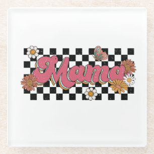 Mother's Day Gift Flower Mama Glass Coaster