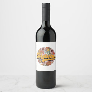 Mother's Day Gift Flower Mama Wine Label