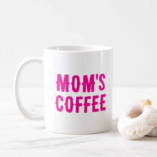 Mother's Day Gift From Daughter Son Quote Hot Pink Coffee Mug (With Donut)