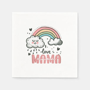 Mother's Day Gift I Love Mama Napkin