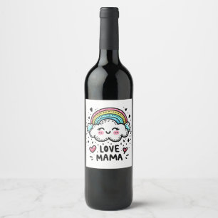 Mother's Day Gift I Love Mama Wine Label