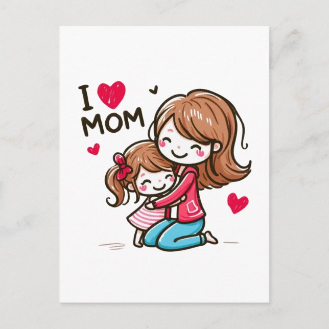 Mother's Day Gift | I Love Mum Postcard (Front)